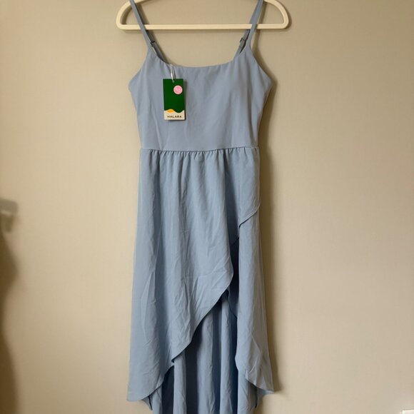 NEW Halara Breezeful High-Low Flowy Side-Slit Quick Dry Midi Dress Medium Blue - Picture 3 of 9